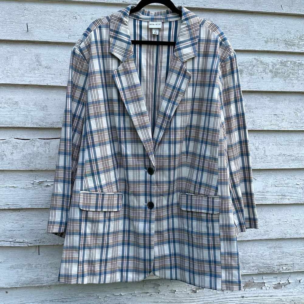 Women’s Plaided Blazer - Ava & Viv #1796 size 3